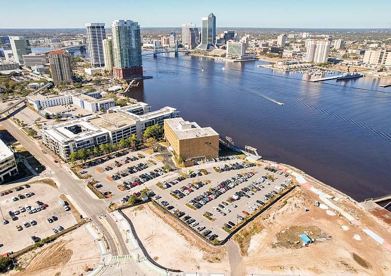 The Duval Schools headquarters building on the Downtown Southbank.