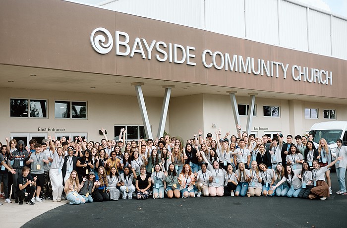 Students of Bayside College gather for orientation.
