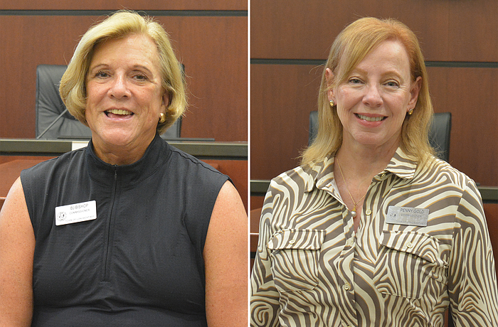 Commissioner at Large BJ Bishop; District 2 Commissioner Penny Gold