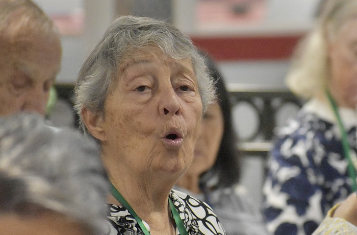 Rose Canino sings at Town Square.