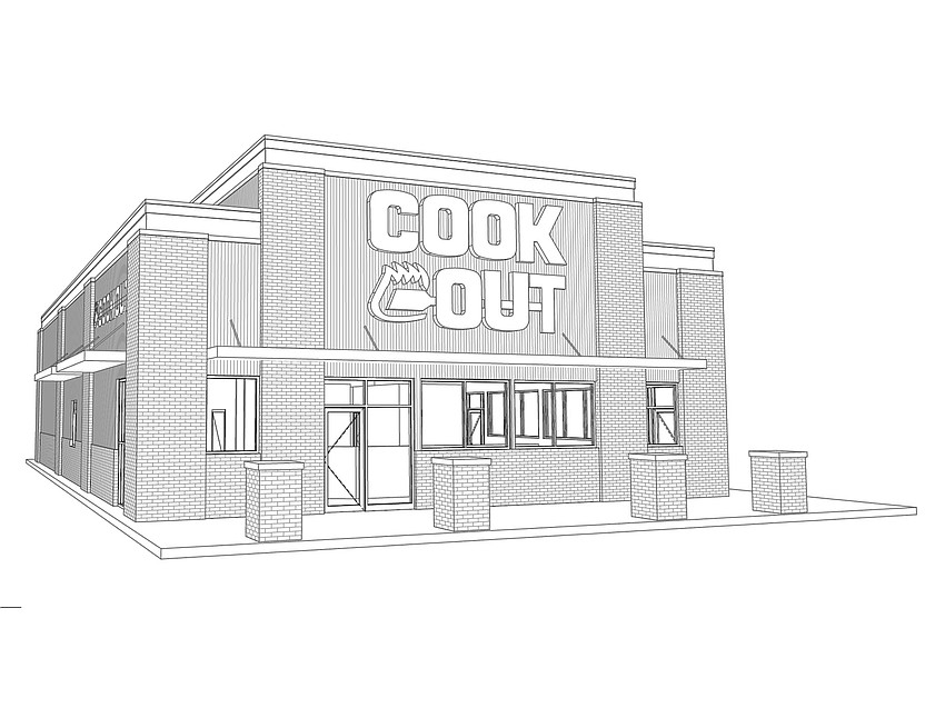 Plans show the new facade of Cook Out at 14016 Beach Blvd. in Jacksonville.