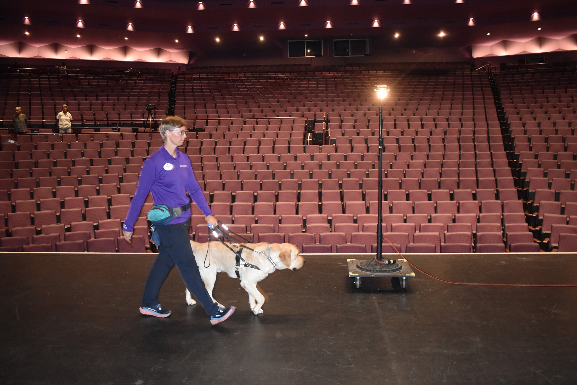 Megan Nystrom walks Baker.