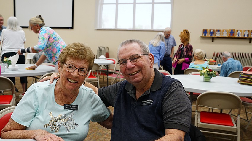 Ernie and Judy Strauss pose for a photo together at Christ Church of Longboat Key's annual fish fry Thursday, Aug. 27.
