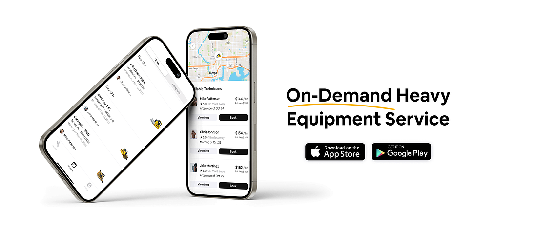 Heave, a Tampa-based tech start up that bills itself as the “Uber for heavy equipment repair” connects construction companies to on-demand mechanics through a mobile app.