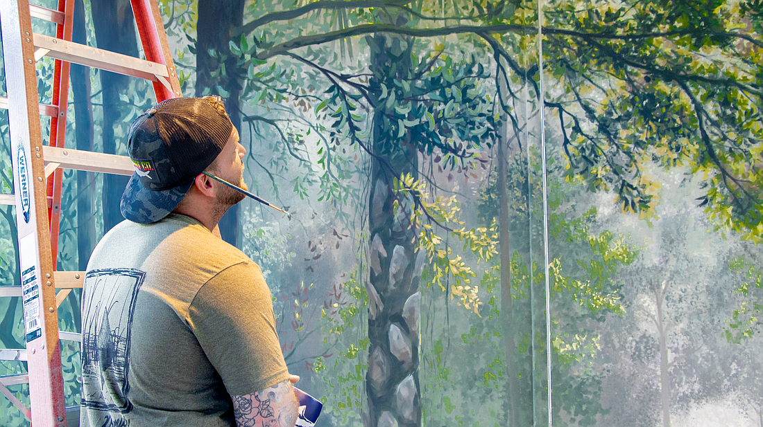 Artist Andrew Viera has been working on seven murals at Mote SEA since April 2024.