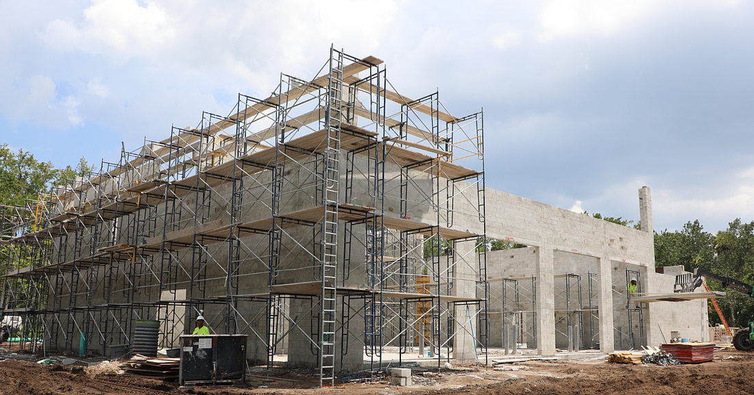 The new Fire Station 22 is going up at the corner of Palm Coast Parkway and Colbert Lane. Photo courtesy of Palm Coast