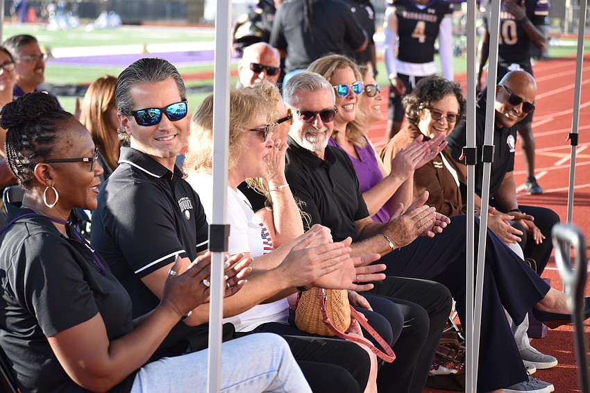 Some of the local officials in attendance included Principal Rachel Shelley, Superintendent of Schools Terry Connor, school board member Robyn Marinelli, City Commissioner Jen Ahearn-Koch, school board member Tom Edwards, school board member Liz Barker, City Commissioner Kathy Kelley Ohlrich, City Commissioner Debbie Trice and Executive Director of Secondary Schools Nate Francis