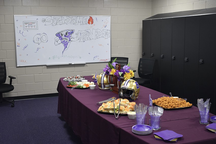 The new field house features a conference room.
