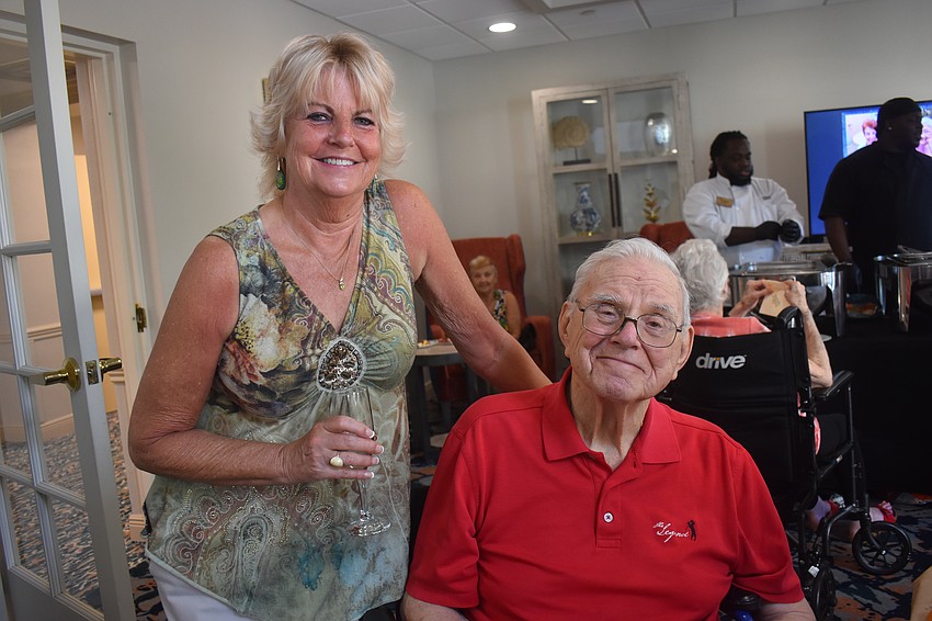 Ed Ronzia, a The Windsor of Lakewood Ranch resident for 2 years, is joined by his daughter Suzanne Kovach for the celebration. Kovach said they enjoy being social.
