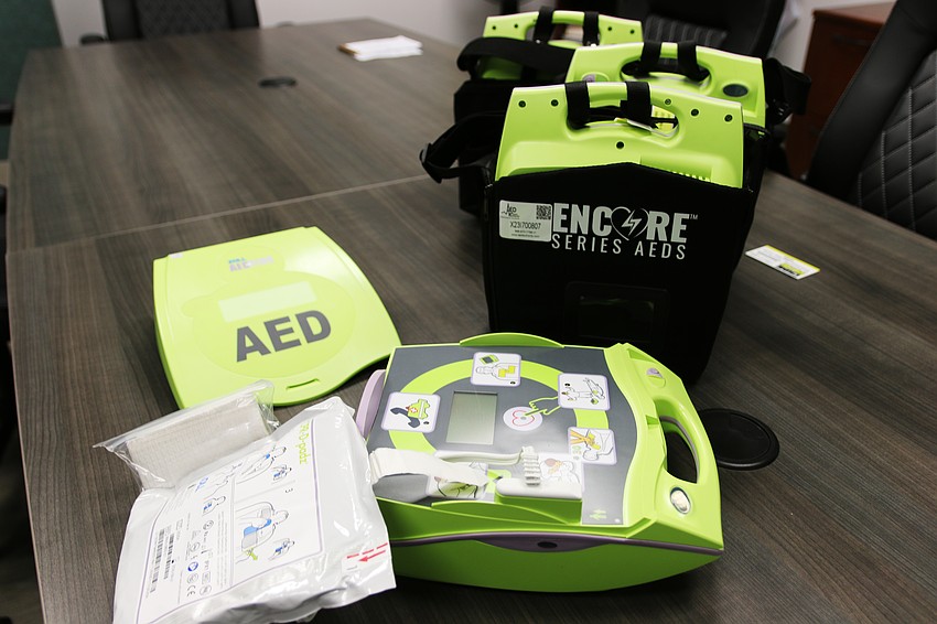 A glimpse into what the AED looks like once opened. Photo by Jarleene Almenas
