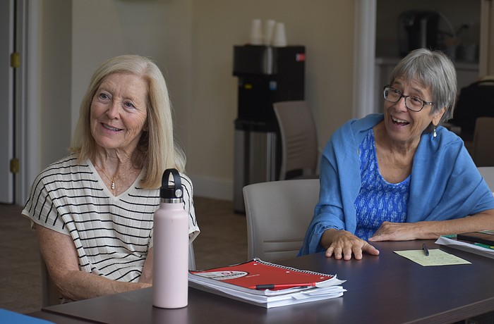 Teresa Wilson and Wendy Nebrija are part of the LWR Conversational Spanish intermediate class. Wilson said she was learning using ChatGPT, but nothing compares to being taught and corrected by a native Spanish speaking teacher like Montse Florensa.