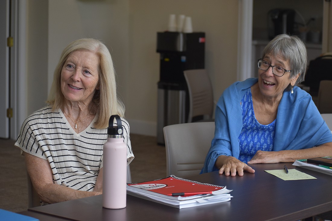 Teresa Wilson and Wendy Nebrija are part of the LWR Conversational Spanish intermediate class. Wilson said she was learning using ChatGPT, but nothing compares to being taught and corrected by a native Spanish speaking teacher like Montse Florensa.