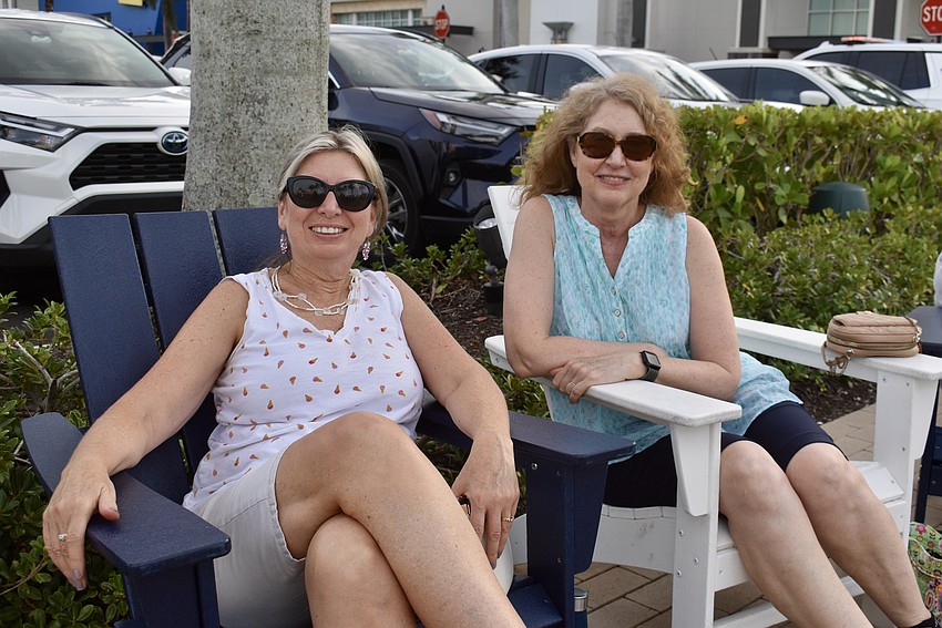 Bradenton's Julie Kenney and Lakewood Ranch's Julie Brown take seats off to the side.