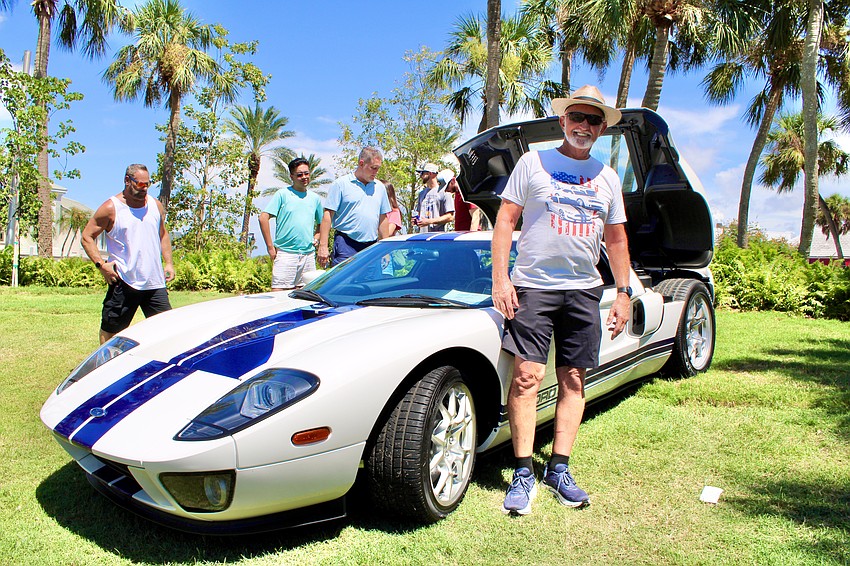 Car owner Gary Curry brought to the Exotic Cars on the Circle show his 2005 Ford GT, modeled after the Ford race car that finally dethroned Ferrari in the 1960s as the top-of-the-line racing machine.