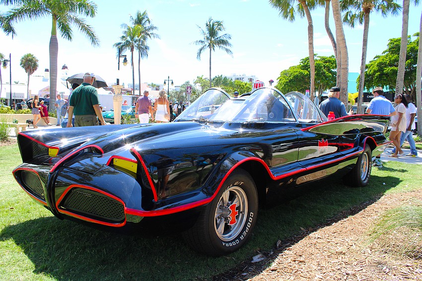 The Batmobile, pictured at the Exotic Cars on the Circle showcase, famously appeared in the 1960s 