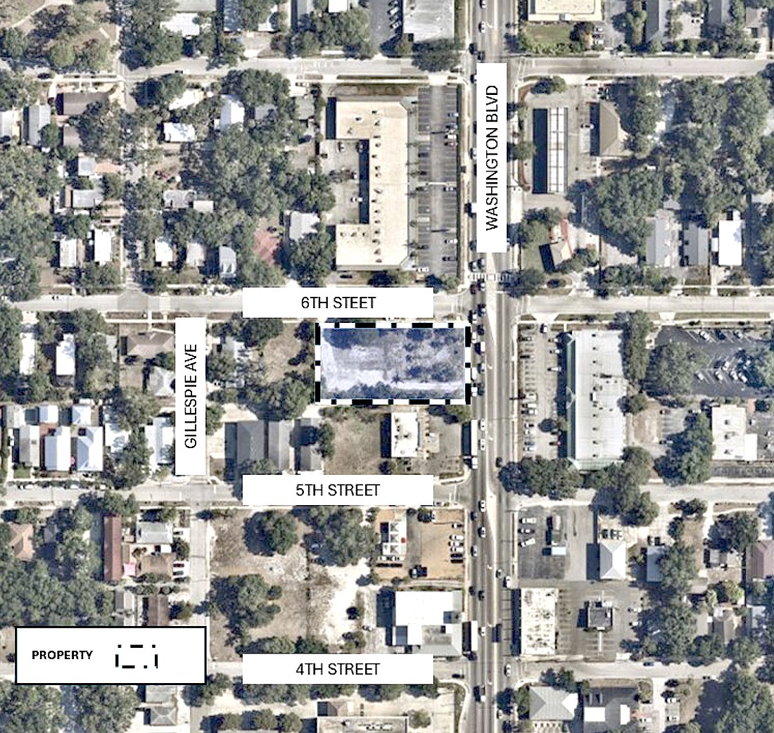 The location of the proposed 575 North Washington live-work townhomes.