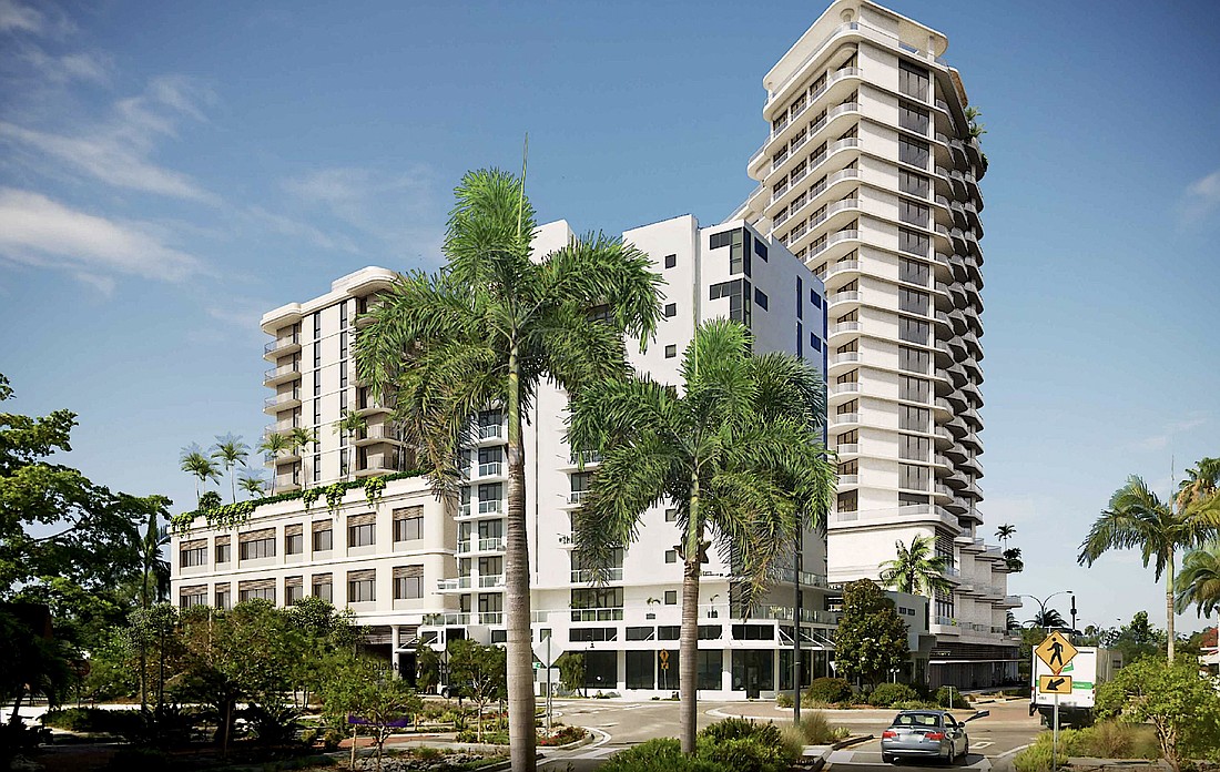 A rendering of Adagio as viewed from the northeast.