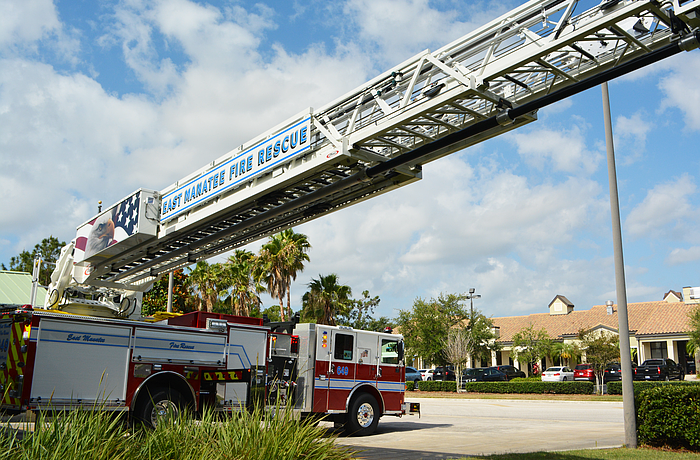 In 2018, East Manatee added a ladder truck that reached a maximum of 107-feet high.