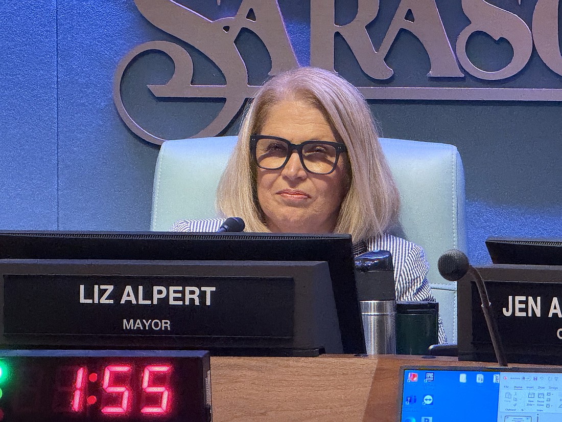 Sarasota Mayor Liz Alpert said she was "blown away" by executive search firm Sumter Local Government Consulting during a virtual interview with founder and president Warren Hutmacher.