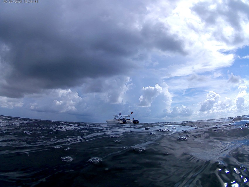 Incoming stormy weather prompted volunteer boats to head back to the Sarasota Sailing Squadron headquarters after the Great Scallop Search of 2025.
