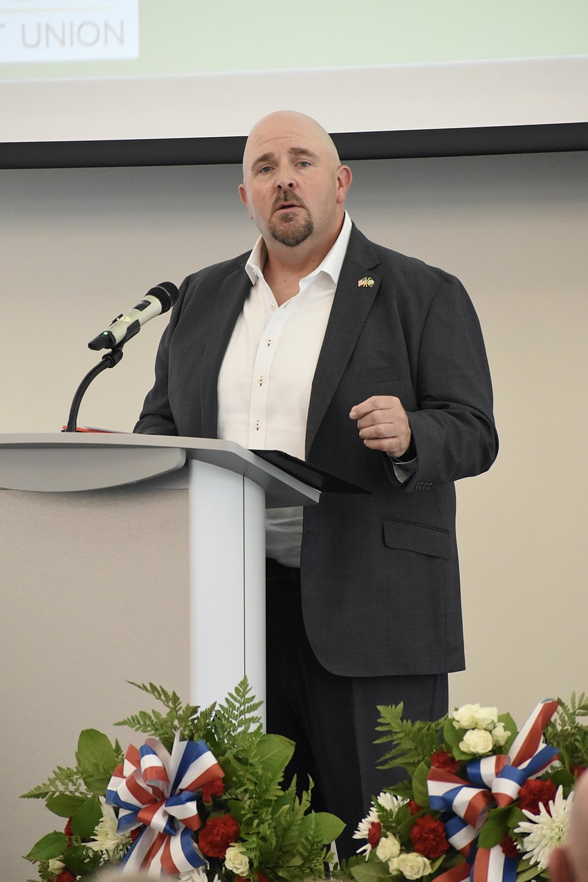 Edward Grayson, 9/11 responder and former commissioner of the NYC Department of Sanitation, speaks at the event.