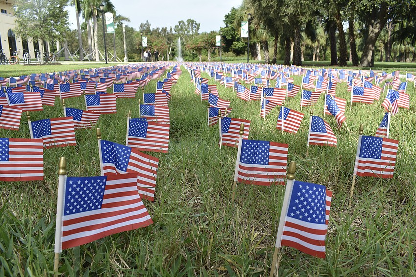 2,997 flags were planted in the courtyard at USF Sarasota-Manatee on Sept. 6.