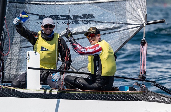 Sarasota Yacht Club Sailing Director Dalton Tebo and teammate John Casey won the overall title at the 2025 Formula 18 North American Championship, which pitted 30 global teams against one another in a four-day competition.