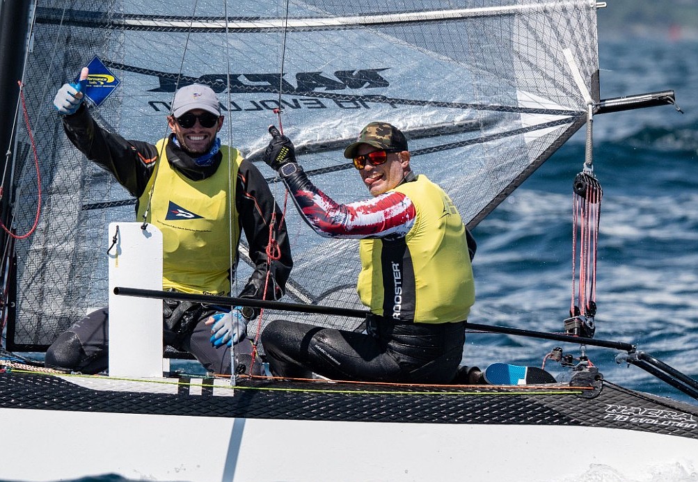 Sarasota Yacht Club Sailing Director Dalton Tebo and teammate John Casey won the overall title at the 2025 Formula 18 North American Championship, which pitted 30 global teams against one another in a four-day competition.