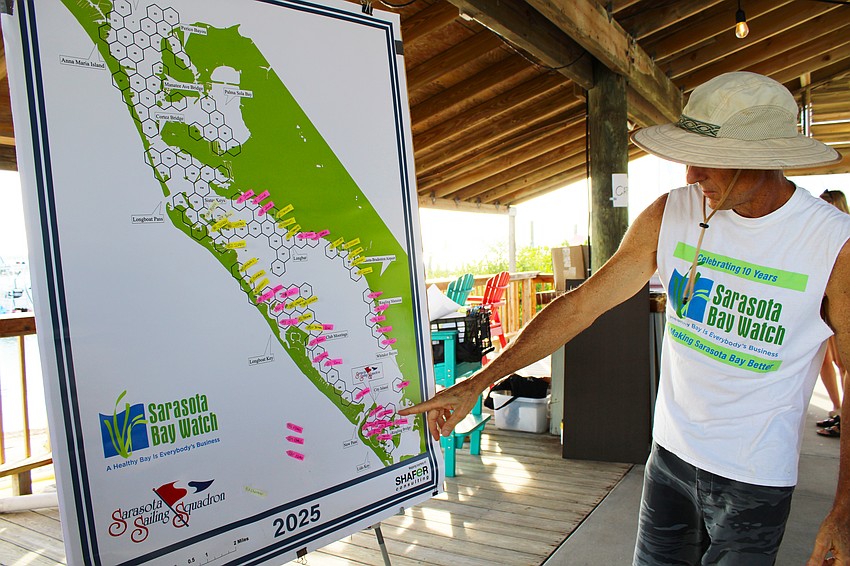 Volunteers assisting with the Great Scallop Search of 2025 worked in grids to get a picture of how bivalves are fairing along Sarasota Bay.