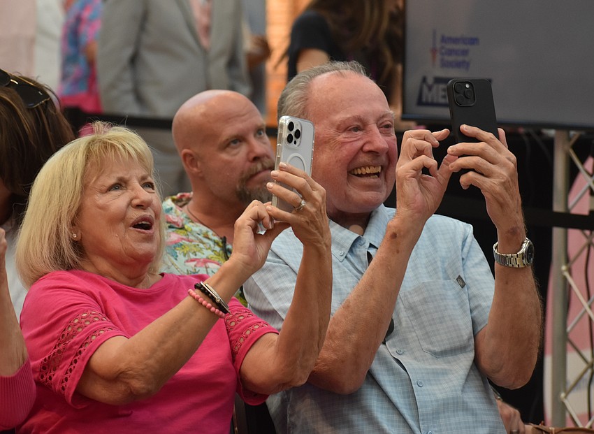Siesta Key's Linda and Larry Keefe attend the Men Wear Pink event to support Pete Vosler of First Physicians Group, who lost both of his grandmothers to cancer.
