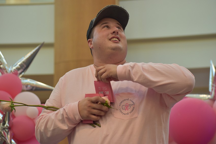 Justin Whitman of Tropicana Brands Group has been an ambassador for the Men Wear Pink event for last three years. His sister Alicia Shekerd died in June at the age of 32 after a 17 month battle with stage four metastatic breast cancer.