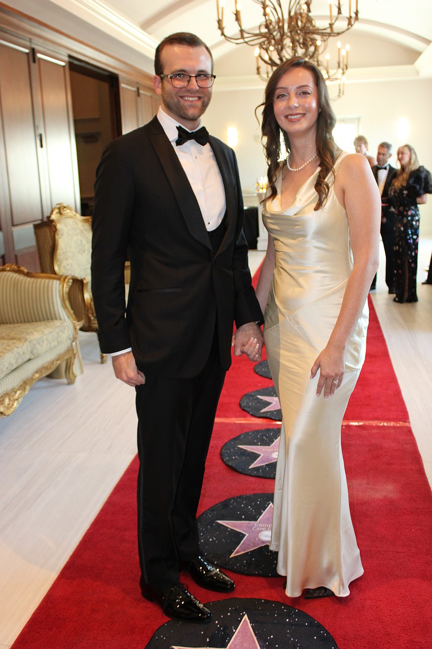 Dr. Connor Sweeney and Farrah Sweeney walk the red carpet at the Manatee County Medical Society Gala Sept. 13.