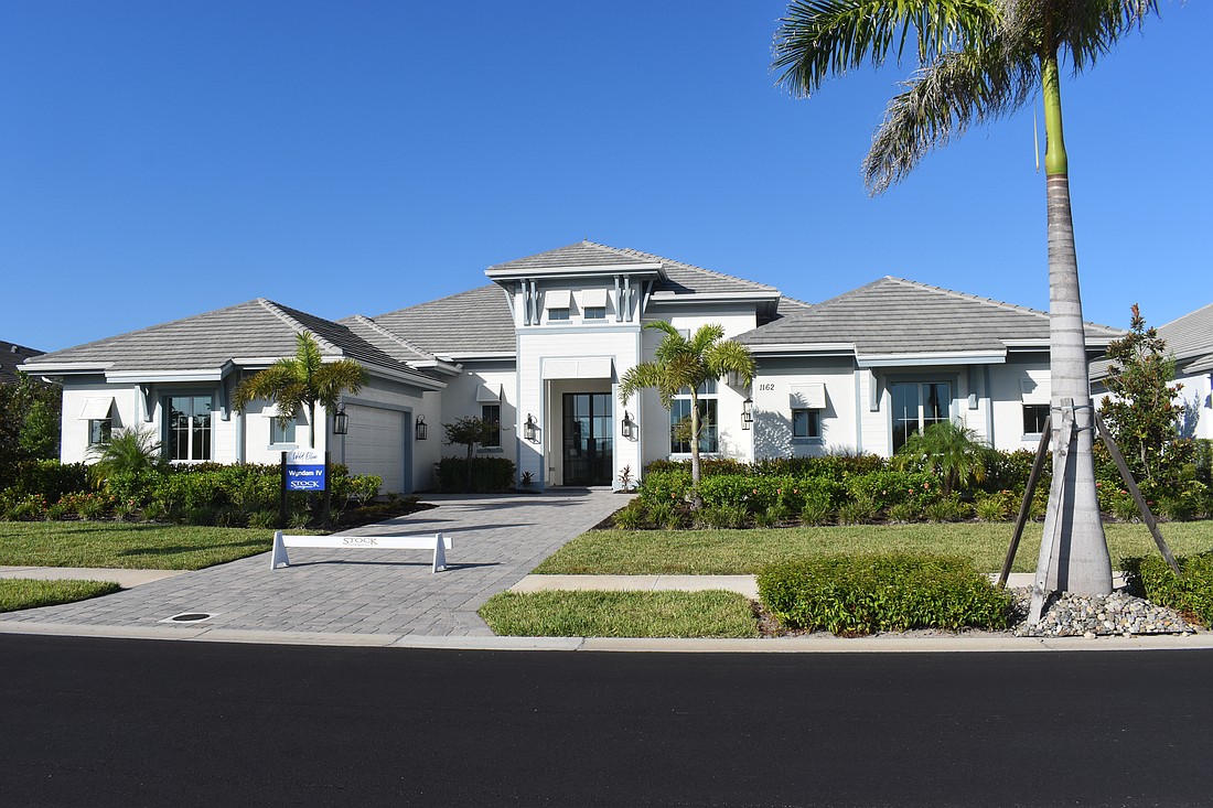 This Wild Blue at Waterside home at 1162 Blue Shell Loop sold for $3,613,900. Built in 2024, it has four bedrooms, four-and-two-half baths, a pool and 4,452 square feet of living area.