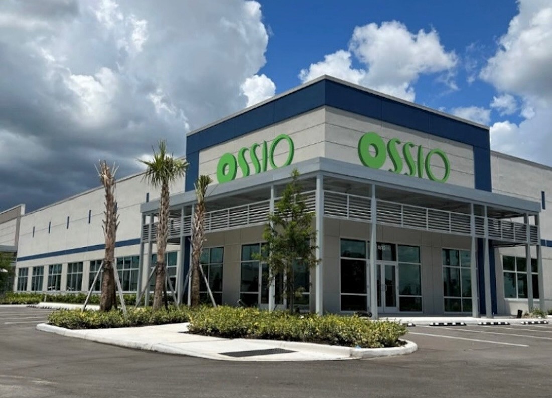 Ossio will operate a 30,000-square-foot manufacturing facility and surgeon training center at Florida International Tradeport in Palmetto.