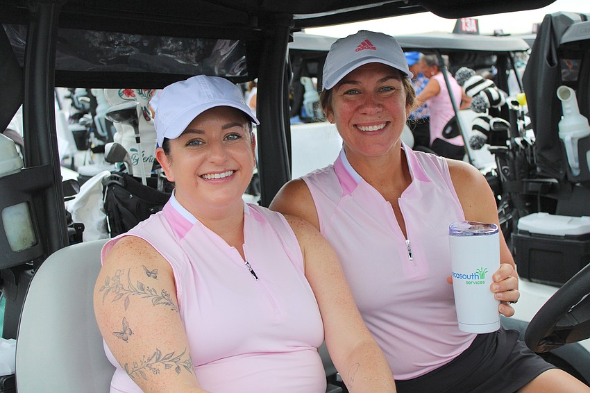 Caitlyn Driscoll and Tara Weiffenbach represent Ecosouth, a waste management company and event sponsor of Lakewood Ranch Community Activities.