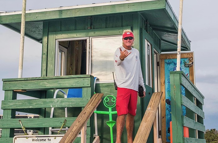 Scot Ruberg, known as Scooter of the Beach, on Siesta Key.