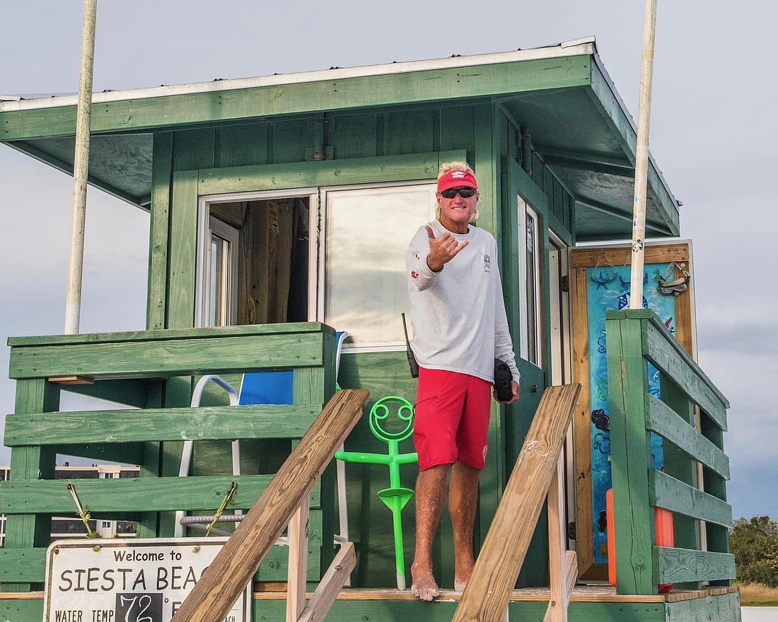 Scot Ruberg, known as Scooter of the Beach, on Siesta Key.