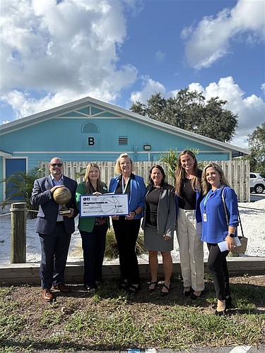 Ivan Cosimi CEO, SMA Healthcare; Jennifer Secor, executive director, SMA Healthcare Foundation; Pam Palmer, director of Adolescent Services, SMA Healthcare; Laura Cutchens, executive director of the Orlando Magic Youth Foundation; Larissa Sanders, development director, Orlando Magic Youth Foundation; and Denise Davalloo, executive assistant to the CEO, SMA Healthcare. Courtesy photo