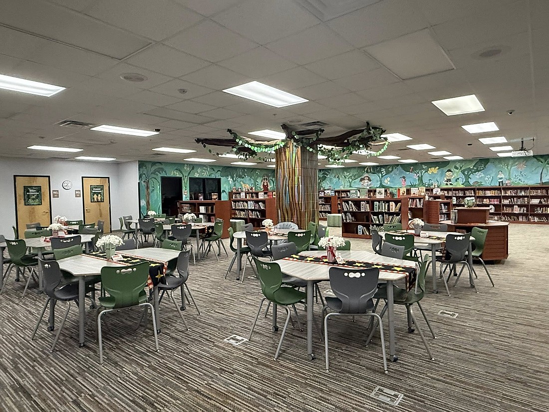 Jordan Emmitt created a “Jungle Book” like mural with colorful drawings, enhancing the space.