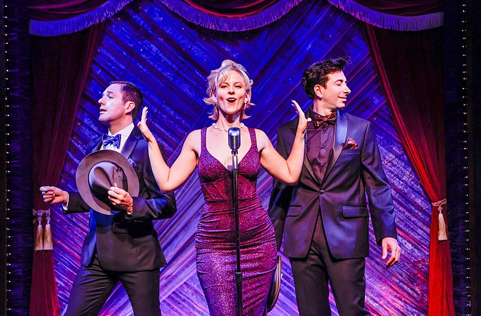Russell Mernagh, Haley K. Clay and Andrew Leggieri star in Florida Studio Theatre's tribute to contemporary crooners, "Feeling Good," which runs at the Court Cabaret through February 2026.