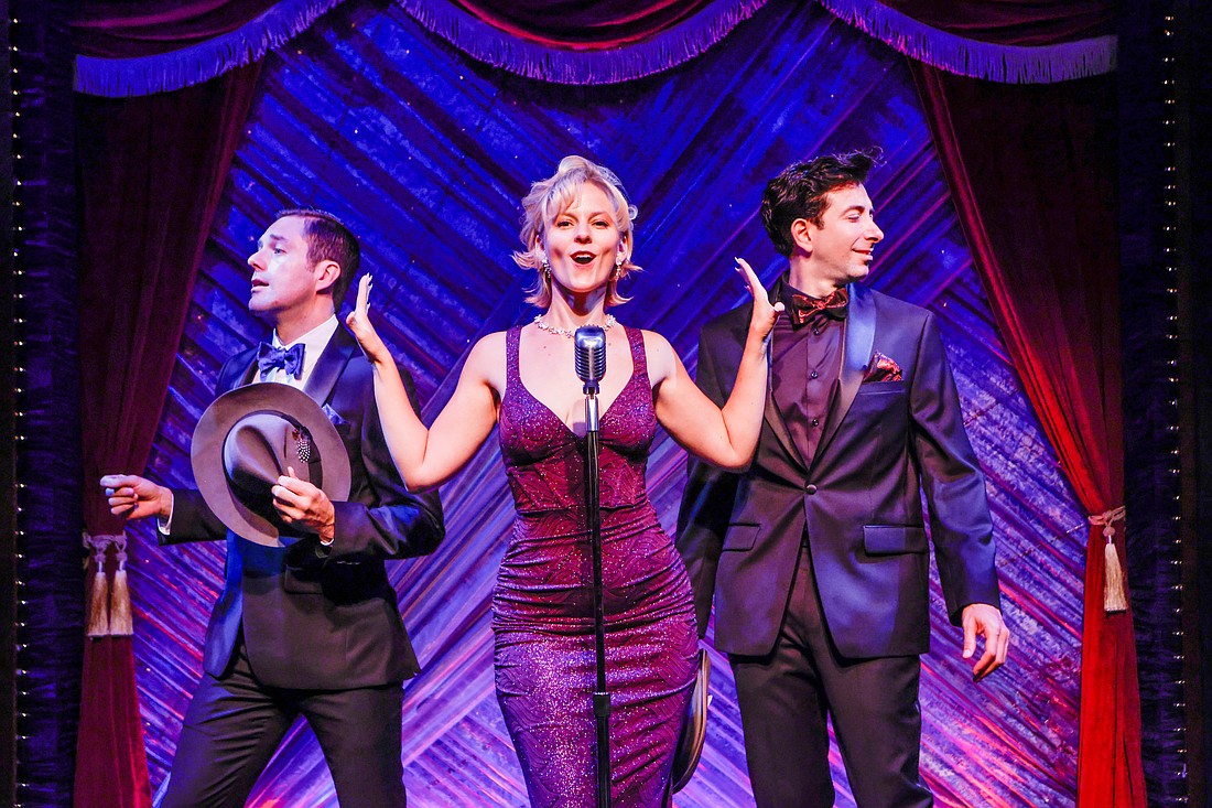 Russell Mernagh, Haley K. Clay and Andrew Leggieri star in Florida Studio Theatre's tribute to contemporary crooners, "Feeling Good," which runs at the Court Cabaret through February 2026.