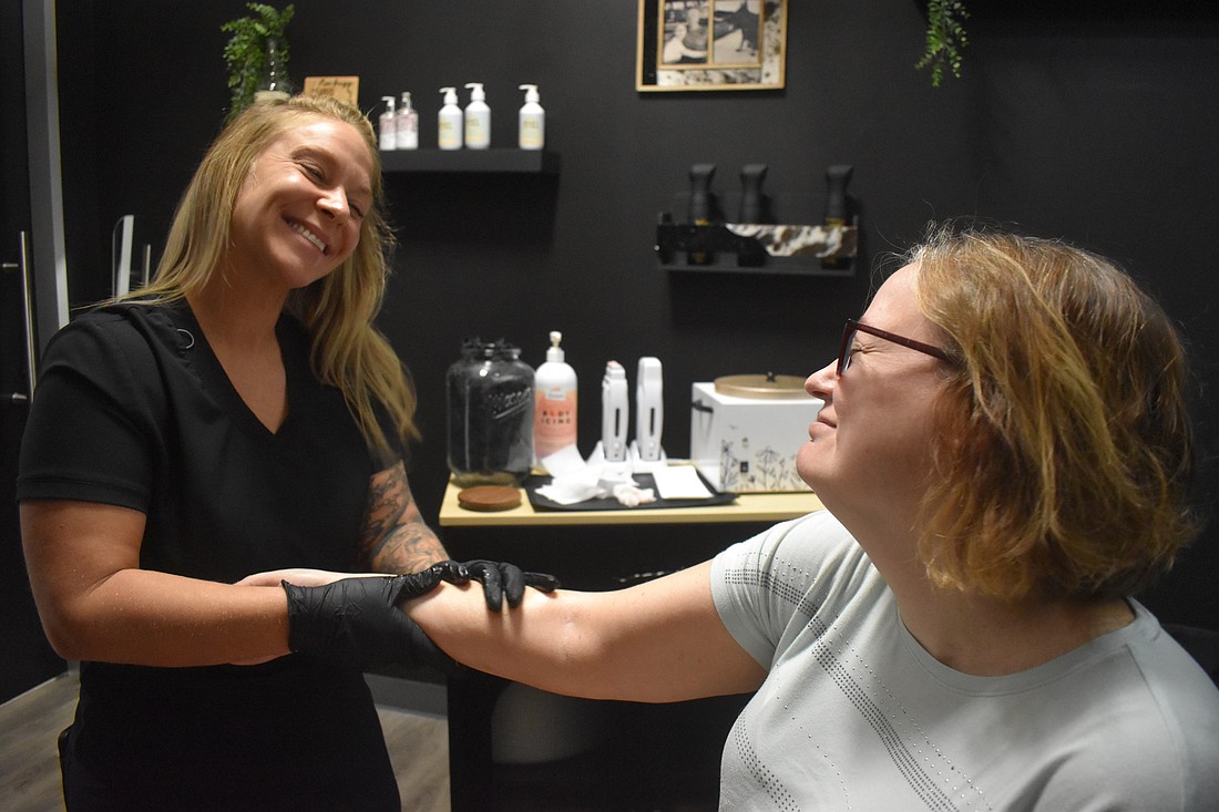 Waxing Bye Felicia opened on Sept. 22, and owner Felicia Michaels began her day waxing the arms of one of her past clients, Stacey Oaster. Oaster drove nearly two hours for her services and says she plans to continue to do so.