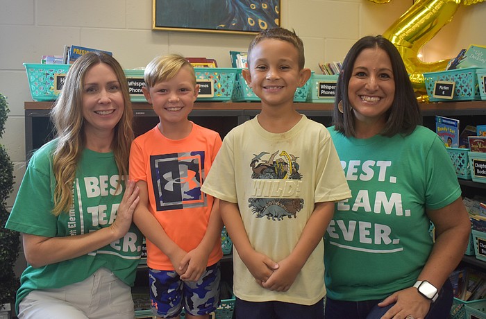 B. D. Gullett Elementary's Erin Devriendt, Bennett Carney, Michael Serrano and Jackie Stark are kicking off their second year together in a co-teach classroom with two full time teachers.