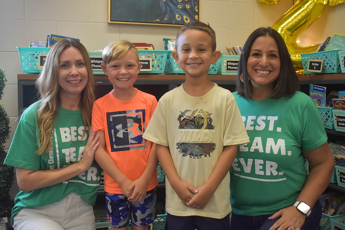 B. D. Gullett Elementary's Erin Devriendt, Bennett Carney, Michael Serrano and Jackie Stark are kicking off their second year together in a co-teach classroom with two full time teachers.