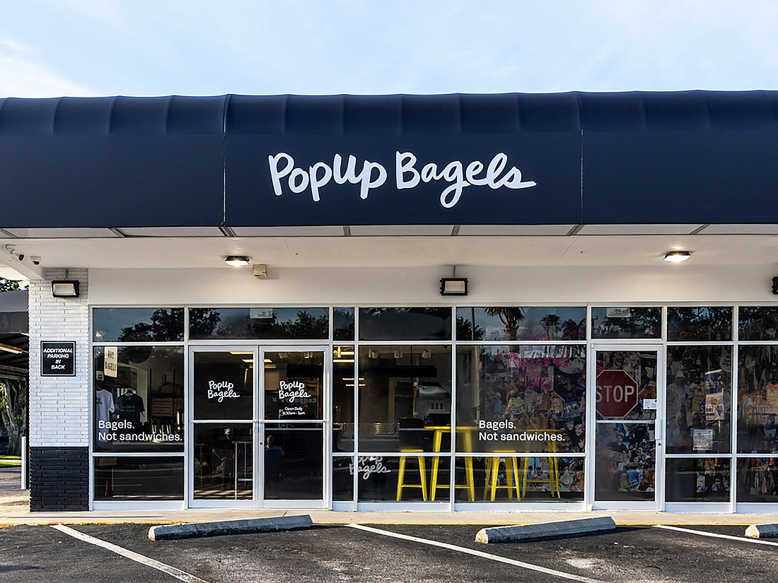The Popup Bagels shop in Tampa. Popup Bagels is building-out pace in The Strand at Town Center 4852 Town Center Parkway, No. 106.