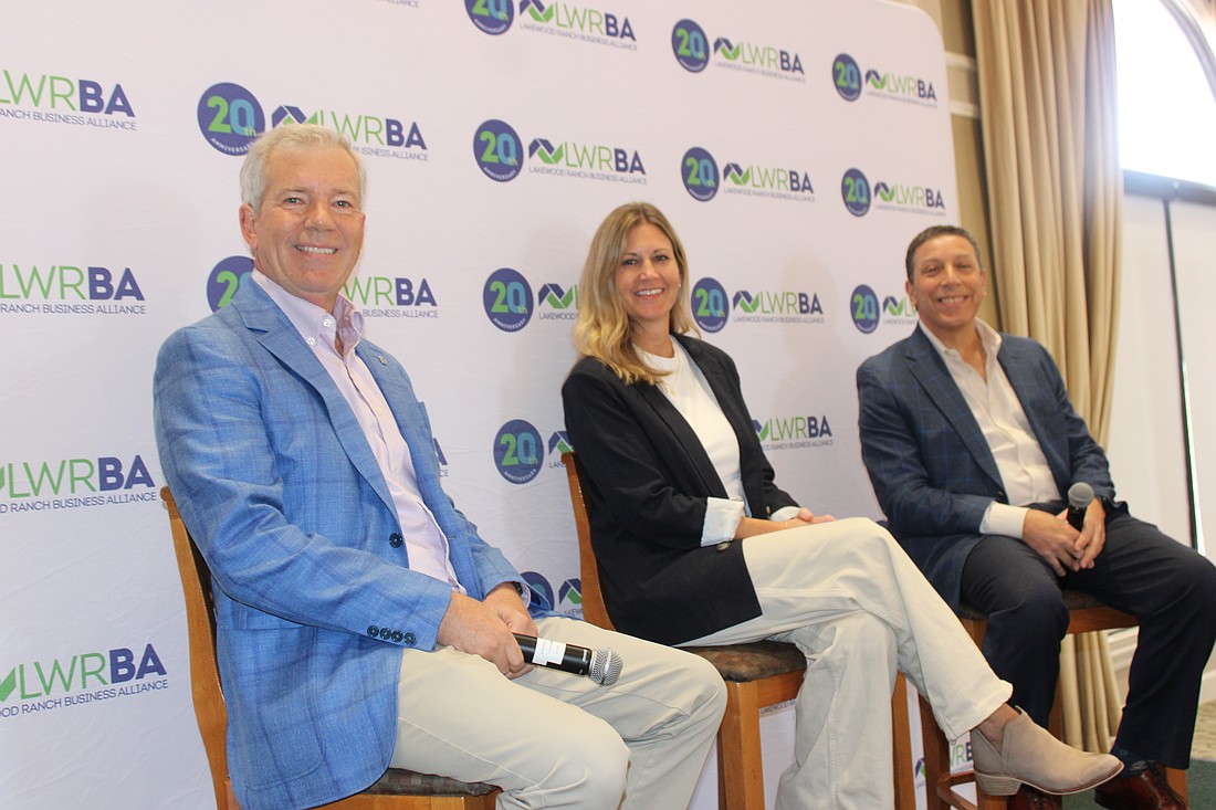 David Sessions, Andrea Saputo Cox and Joseph Najmy were the speakers at Pioneers of Progress: Founding Businesses of Lakewood Ranch.