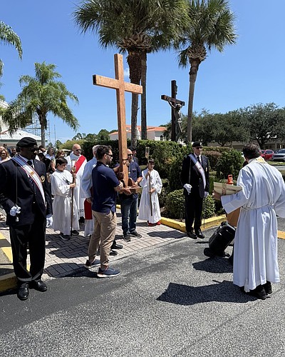 St. Elizabeth Ann Seton Catholic Church of Palm Coast holsd a procession to exalt the Holy Cross. Courtesy photo