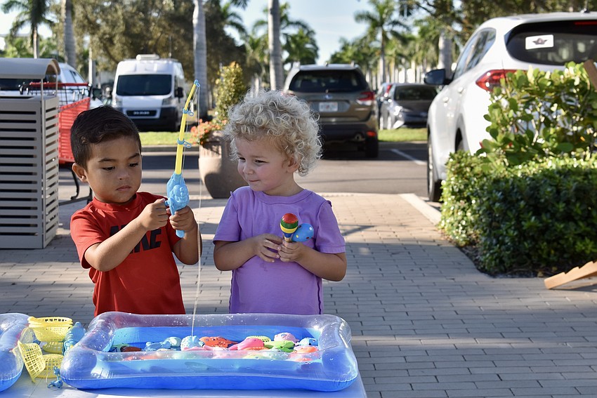 Friends Damien Silva and Kenzie Evans play side by side most of the morning.