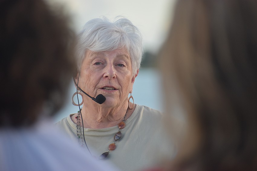 Temple Emanu-El's Rabbi Mimi Weisel led the ceremony alongside her son Rabbi Michael Shefrin at Nathan Benderson Park.
