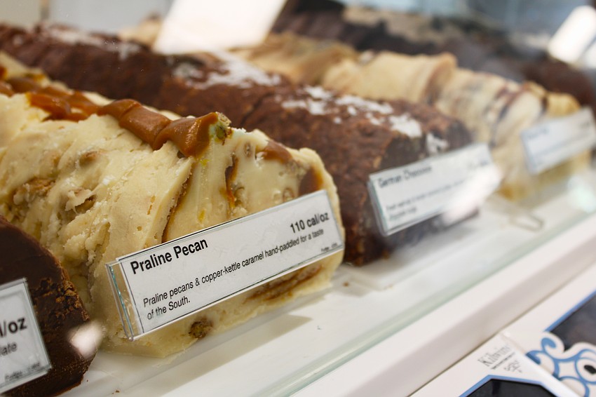 Kilwins makes its in-house fudge on temperature-controlled worktables, giving passersby on St. Armands a show.